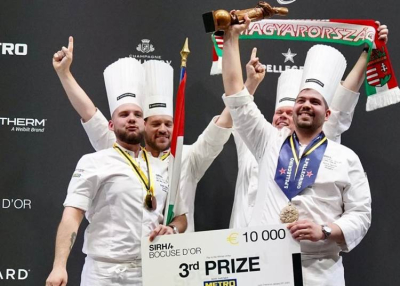 A magyar csapat harmadik helyezett lett a Bocuse d&#039;Or lyoni döntőjén