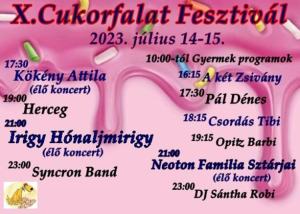 Cukorfalat Fesztivál, 2023. július 14-15.