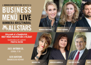 Menedzserszövetség – Business Menü LIVE Bombera Krisztinával ALLSTARS, 2023. október 25